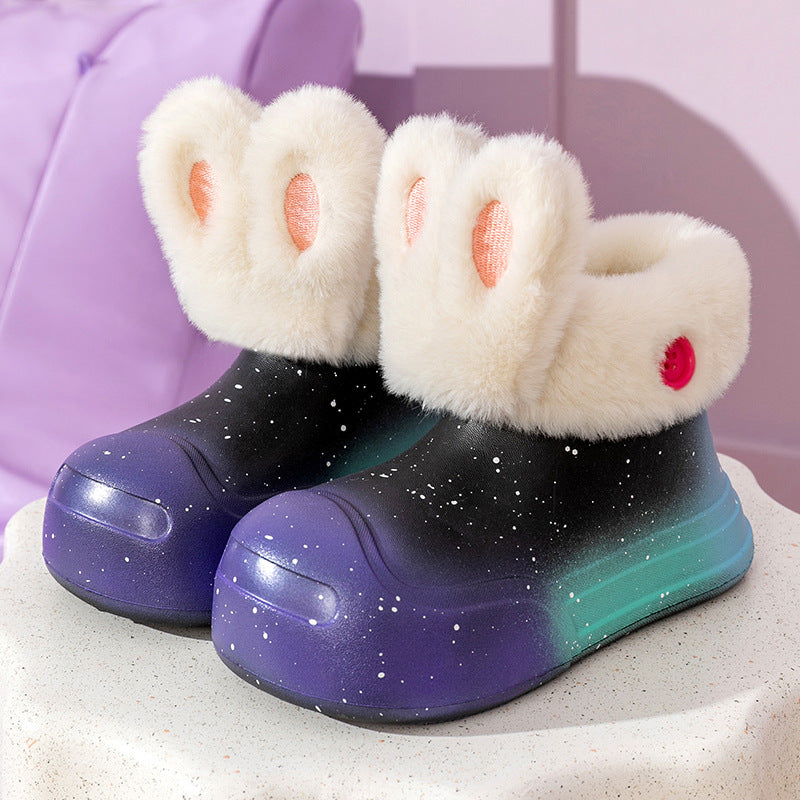 Wholesale Children's Plush Waterproof EVA Cotton Boots for Rainy Days